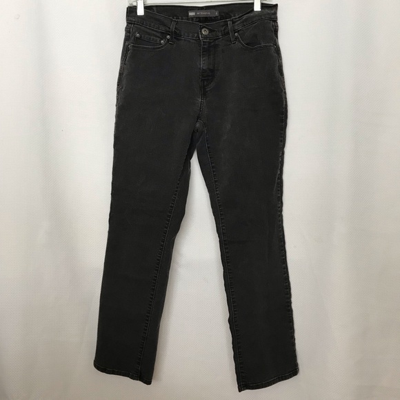 Levi's 505 Black Denim Straight Leg Jeans - Size 6 (W28 L30) Black Label - Picture 1 of 8